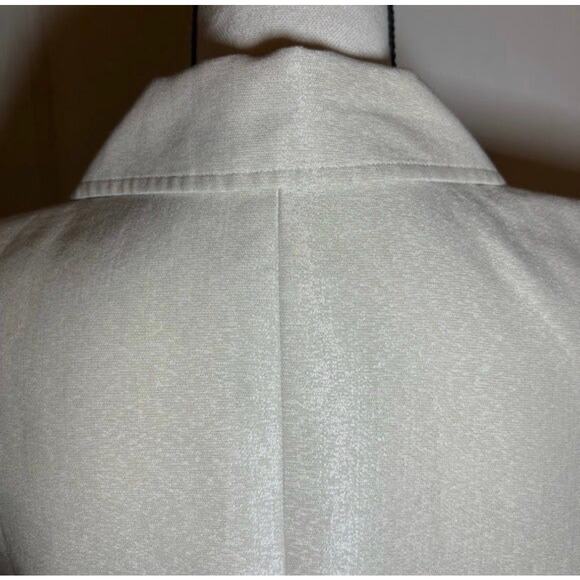 Ellen Tracy Cream White Sparkly Metallic Blazer Jacket Size 8 - Picture 4 of 12